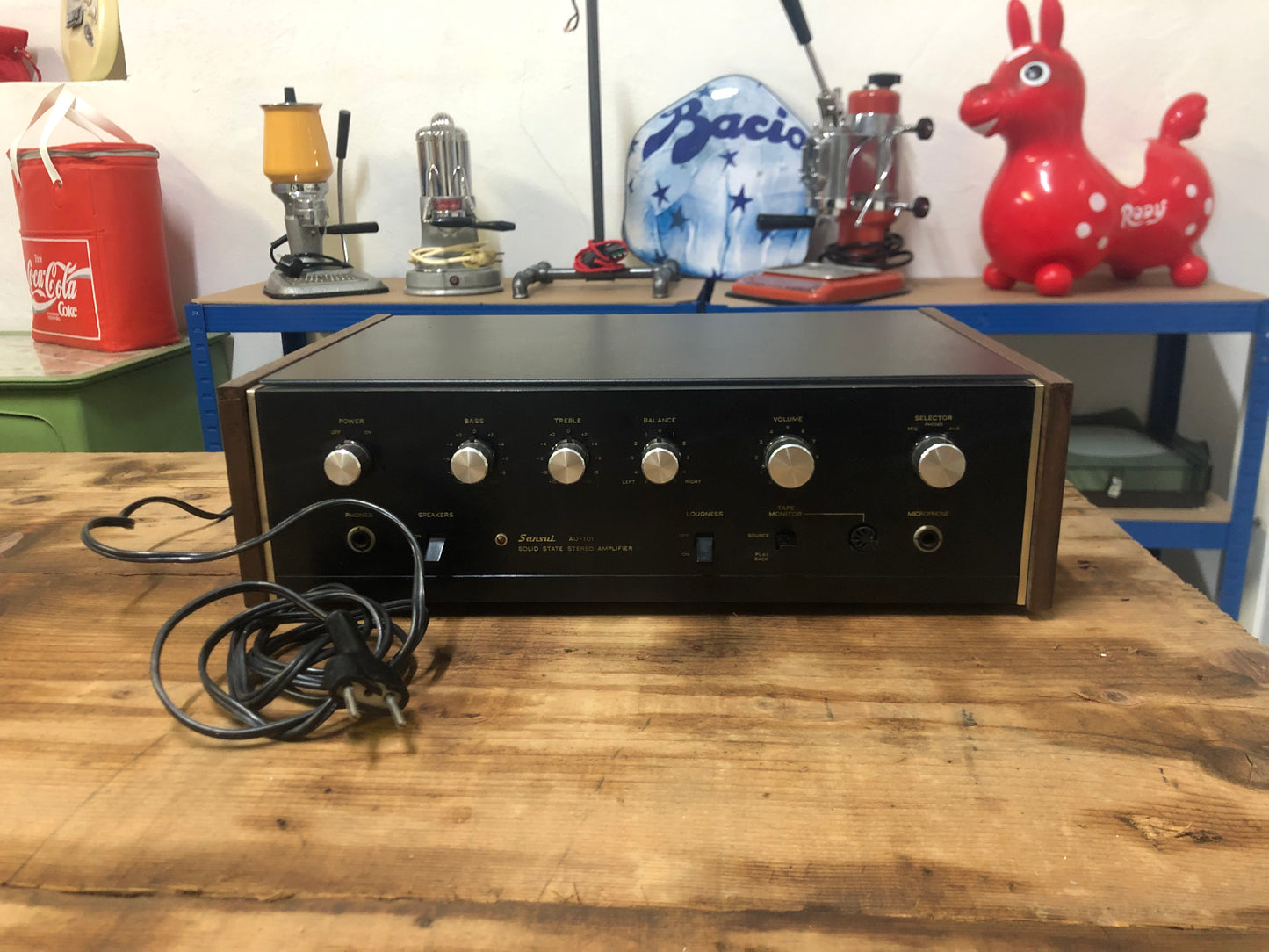 Amplificatore Sansui AU-101 Stereo Vintage Funzionante Nero Giappone Anno 1973