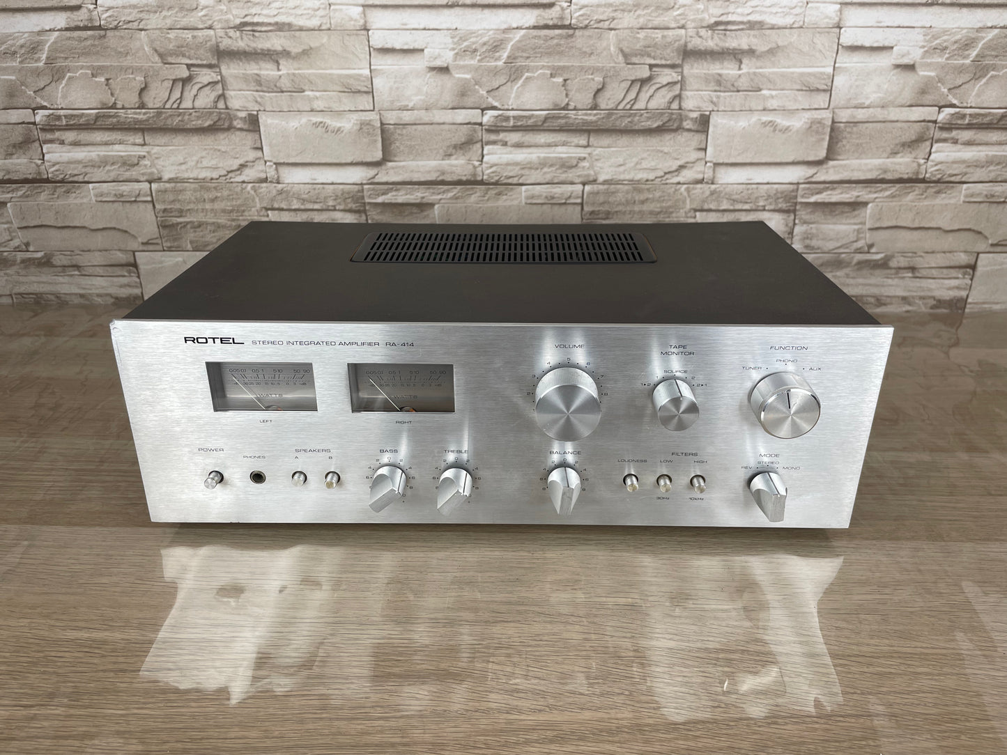 Amplificatore Integrato Rotel RA-414 Stereo HiFi Argento Vintage Anni 70 Japan