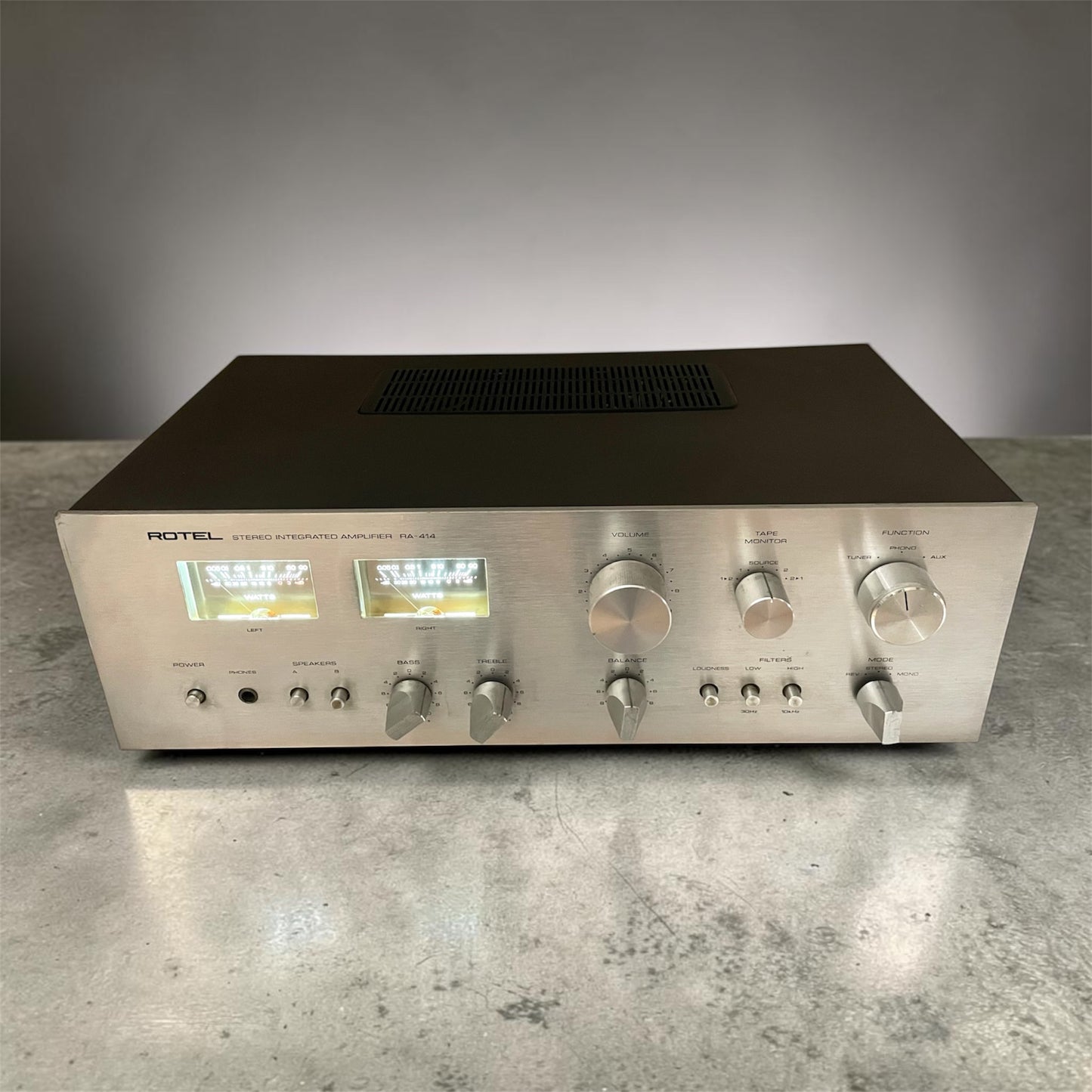 Amplificatore Integrato Rotel RA-414 Stereo HiFi Argento Vintage Anni 70 Japan