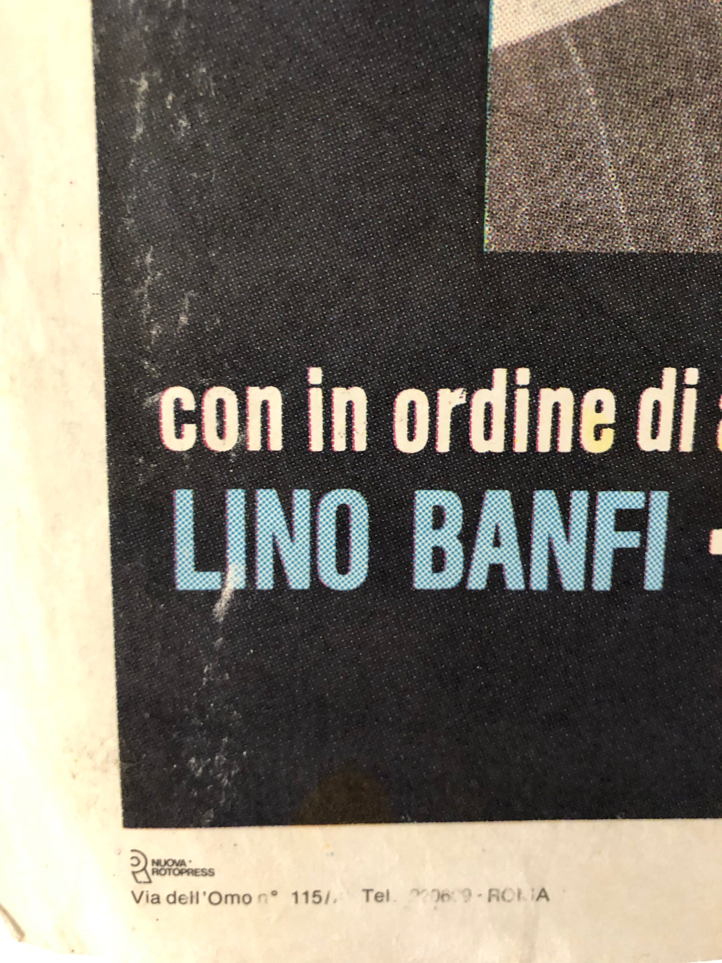 Manifesto Cinema Originale Film "Grandi Magazzini" Anno 1986, con Villaggio, Banfi, Boldi, Manfredi, misure 140x100