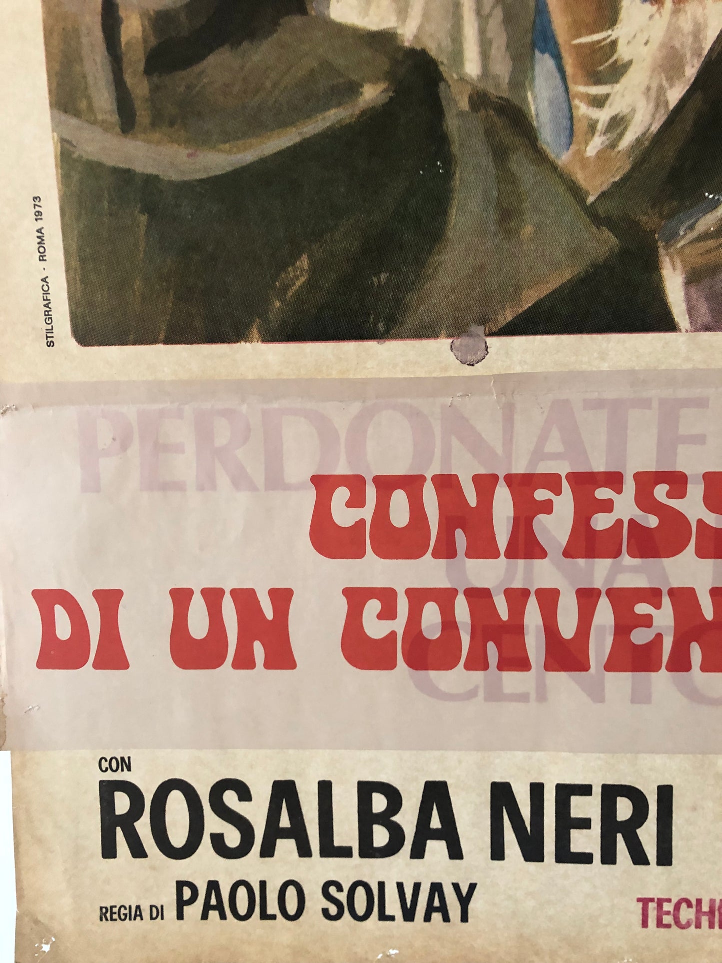 Manifesto Da Cinema Originale "Confessioni Segrete Di Un Convento Di Clausura", Anno 1973, misure 140x100