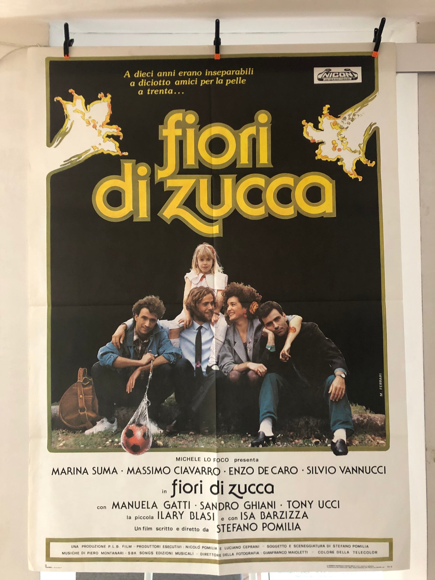 Manifesto Da Cinema Originale Film "Fiori Di Zucca", Anno 1989, Locandina, misure 140x100