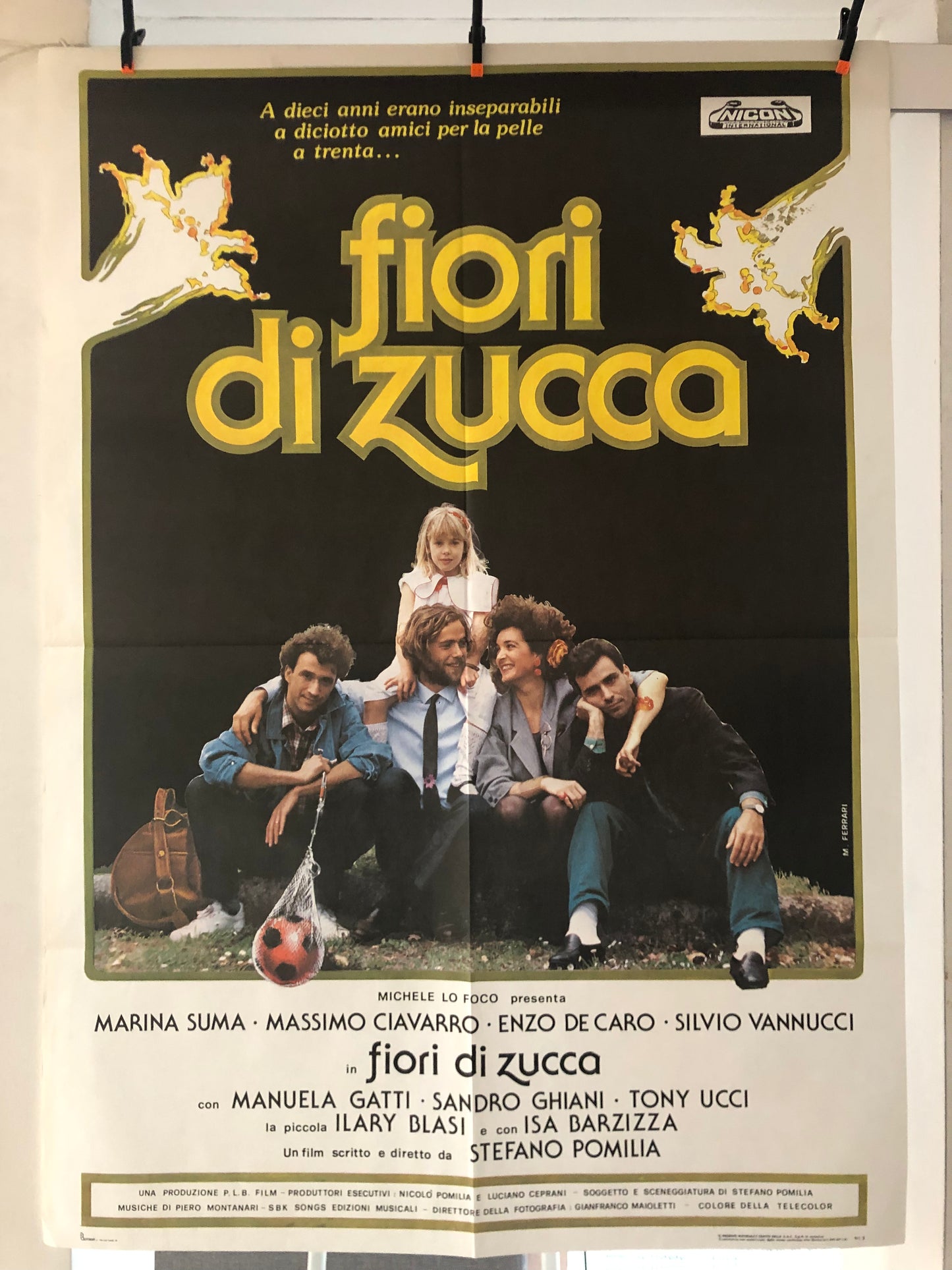 Manifesto Da Cinema Originale Film "Fiori Di Zucca", Anno 1989, Locandina, misure 140x100