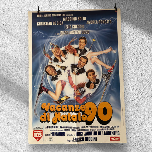Manifesto Da Cinema Originale “Vacanze Di Natale 90” Anno 1990 Locandina 140x100