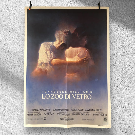 Manifesto Da Cinema Originale Film "Lo Zoo Di Vetro" di Tennessee Williams, Anno 1988, Locandina, misure 140x100