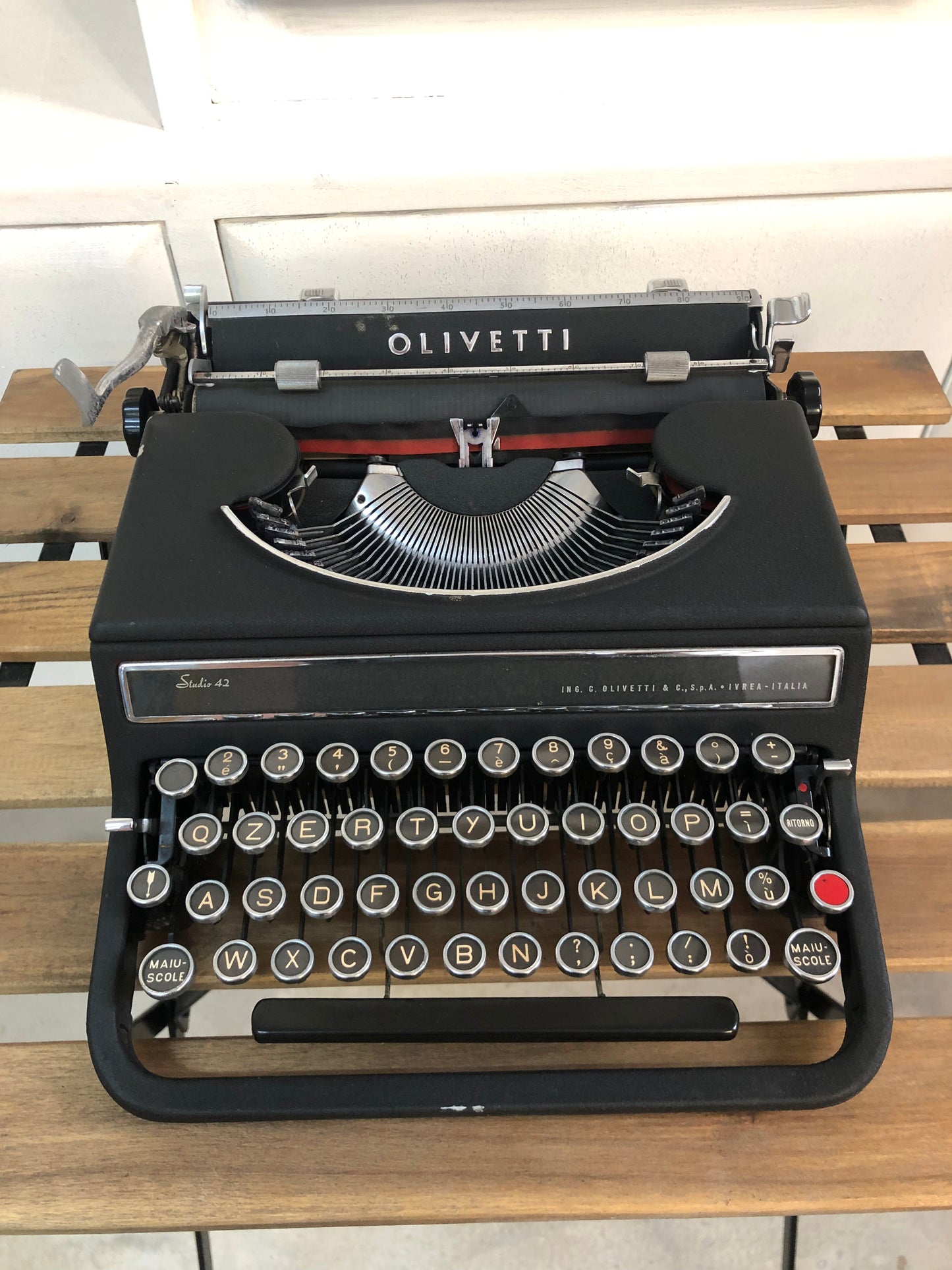 Macchina Da Scrivere Olivetti Studio 42 Portatile Vintage Epoca 30 Con Custodia