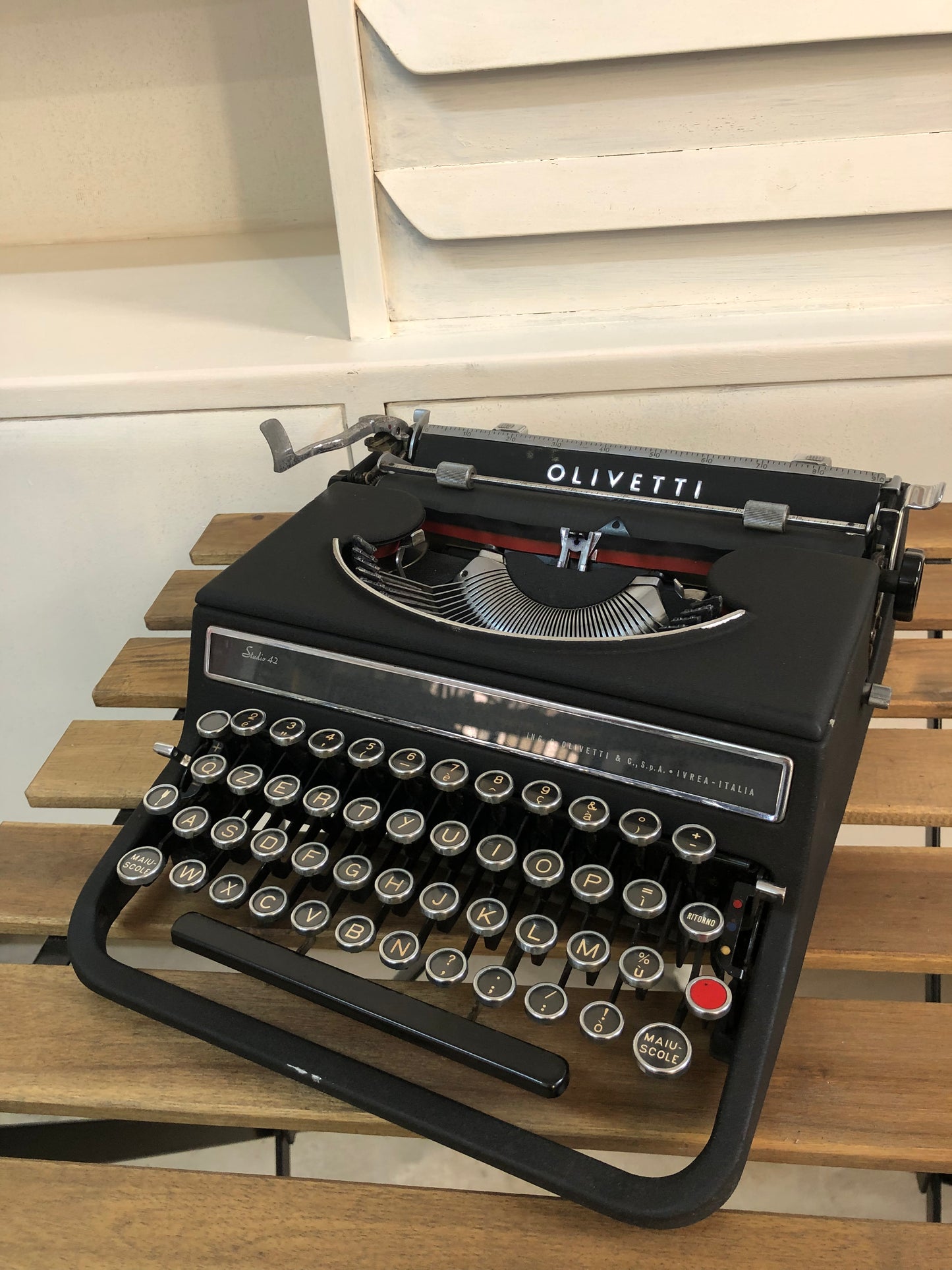 Macchina Da Scrivere Olivetti Studio 42 Portatile Vintage Epoca 30 Con Custodia