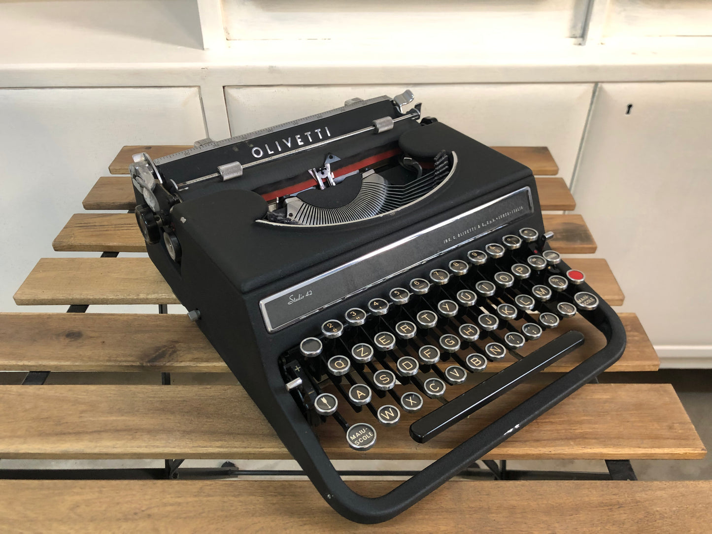 Macchina Da Scrivere Olivetti Studio 42 Portatile Vintage Epoca 30 Con Custodia