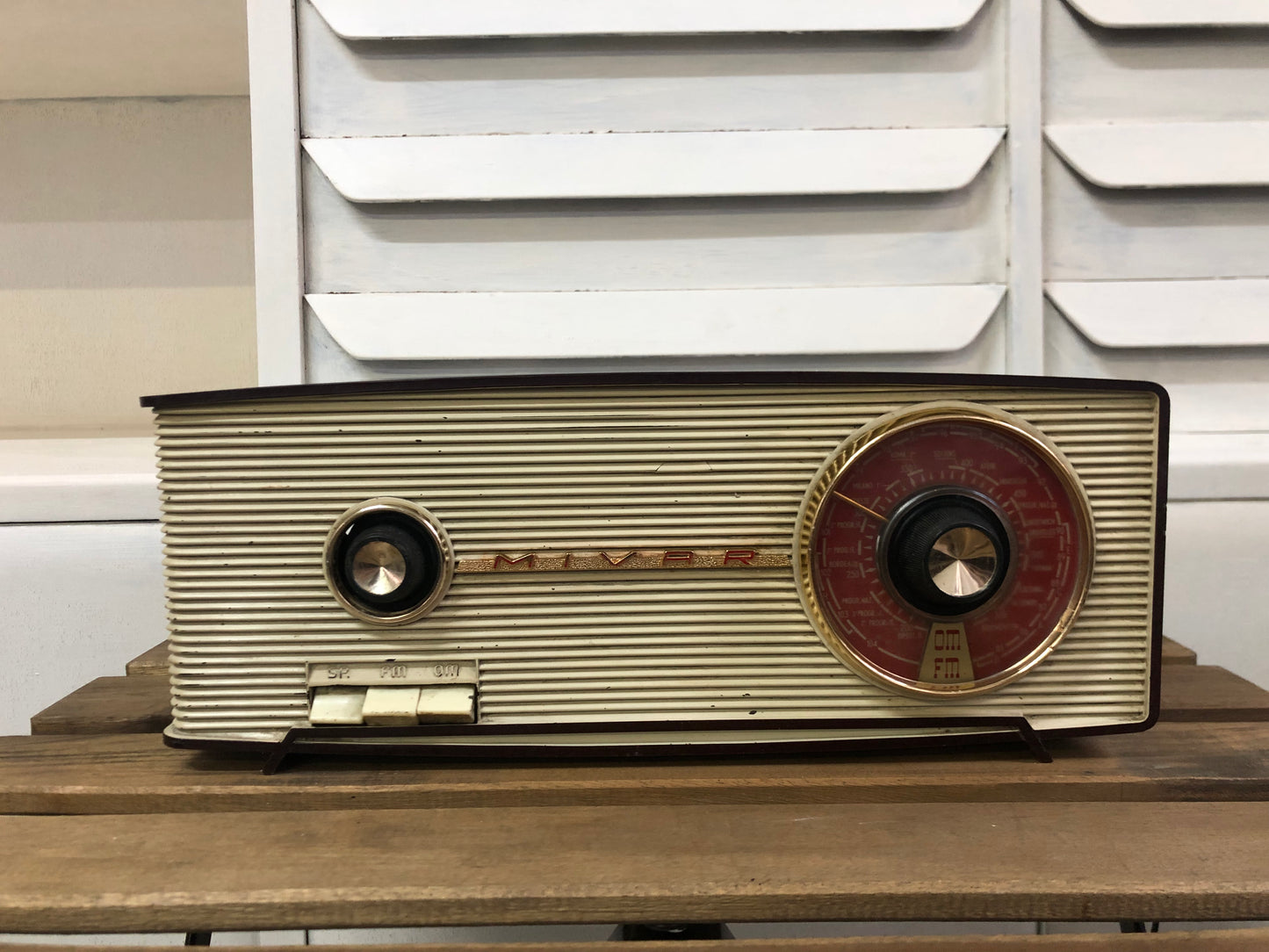 Radio A Valvole Mivar Delo UCM 601/2 Vintage Epoca Anni 60 Marrone OM FM E Cavo