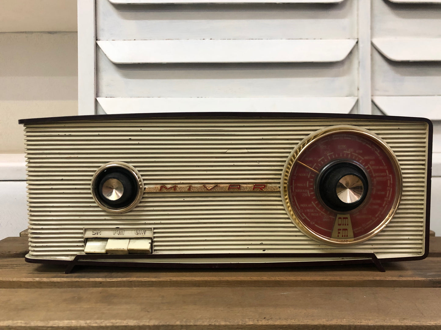 Radio A Valvole Mivar Delo UCM 601/2 Vintage Epoca Anni 60 Marrone OM FM E Cavo
