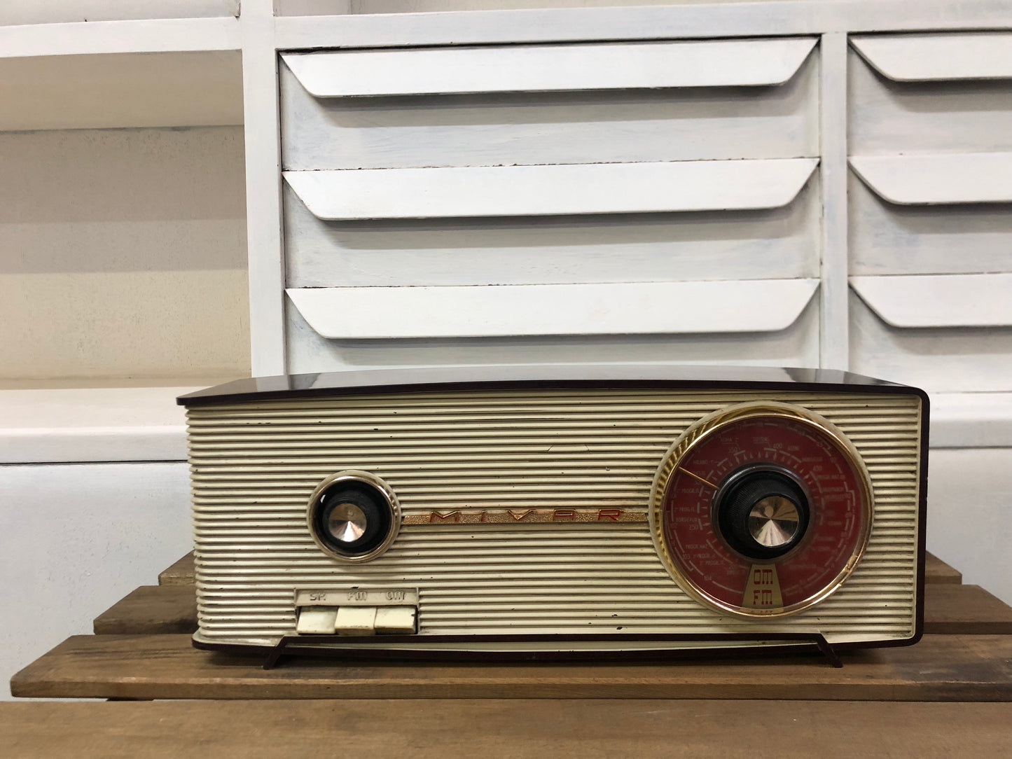 Radio A Valvole Mivar Delo UCM 601/2 Vintage Epoca Anni 60 Marrone OM FM E Cavo