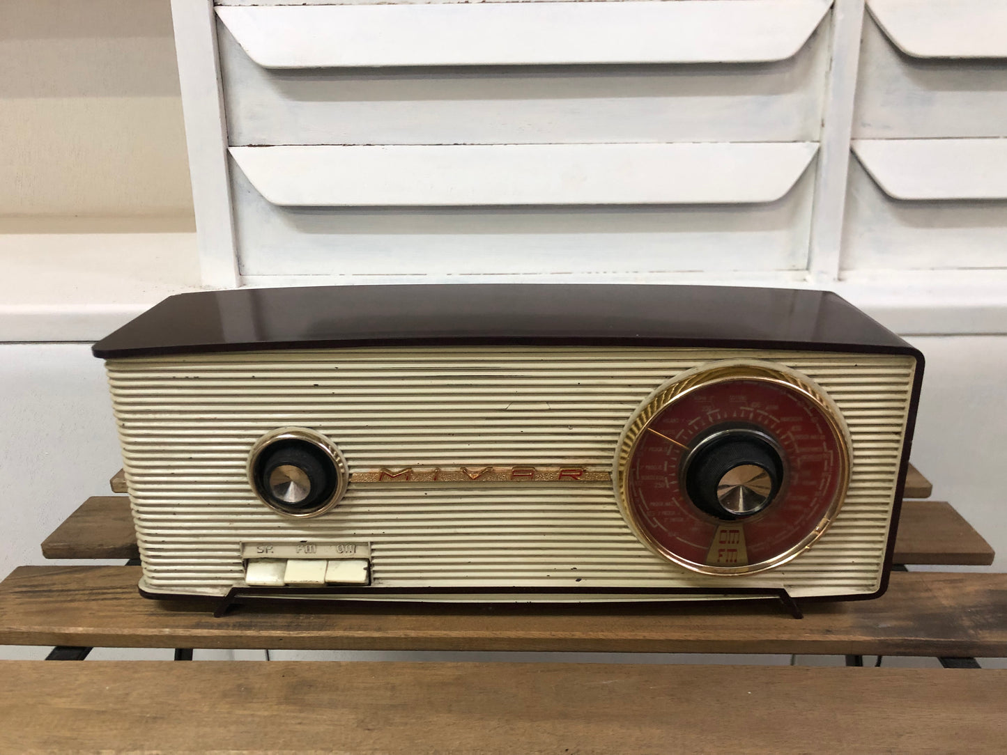 Radio A Valvole Mivar Delo UCM 601/2 Vintage Epoca Anni 60 Marrone OM FM E Cavo