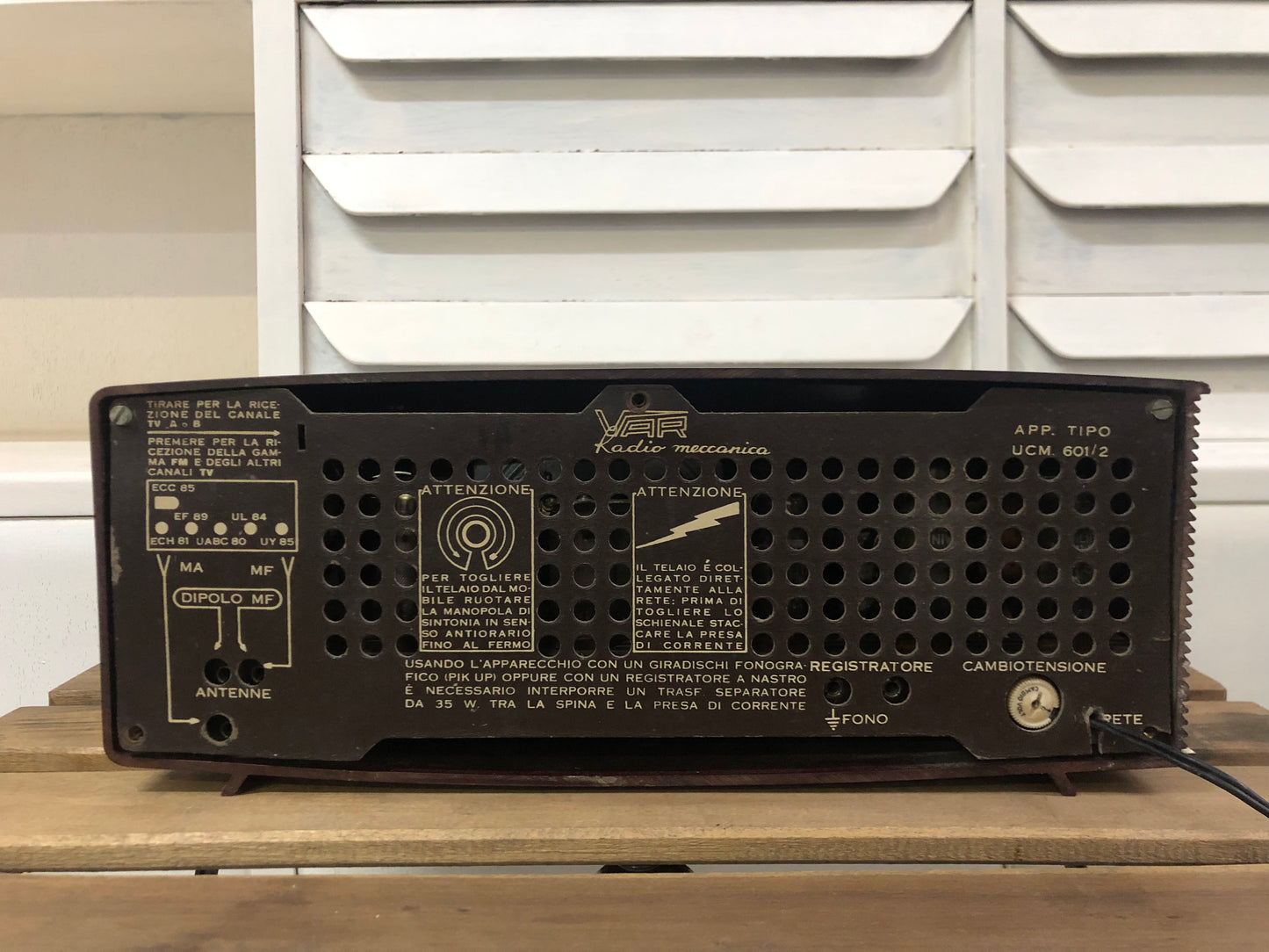 Radio A Valvole Mivar Delo UCM 601/2 Vintage Epoca Anni 60 Marrone OM FM E Cavo