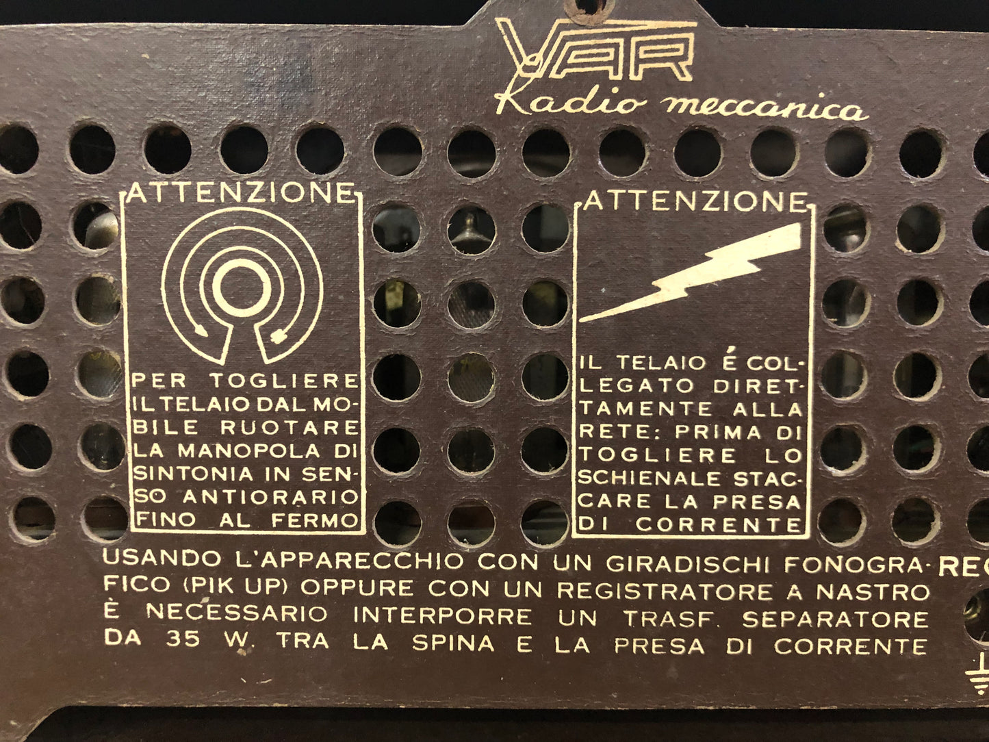 Radio A Valvole Mivar Delo UCM 601/2 Vintage Epoca Anni 60 Marrone OM FM E Cavo
