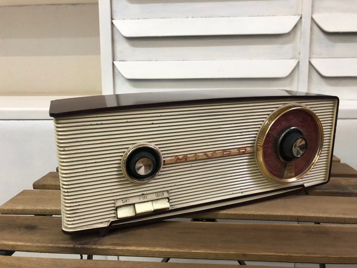 Radio A Valvole Mivar Delo UCM 601/2 Vintage Epoca Anni 60 Marrone OM FM E Cavo