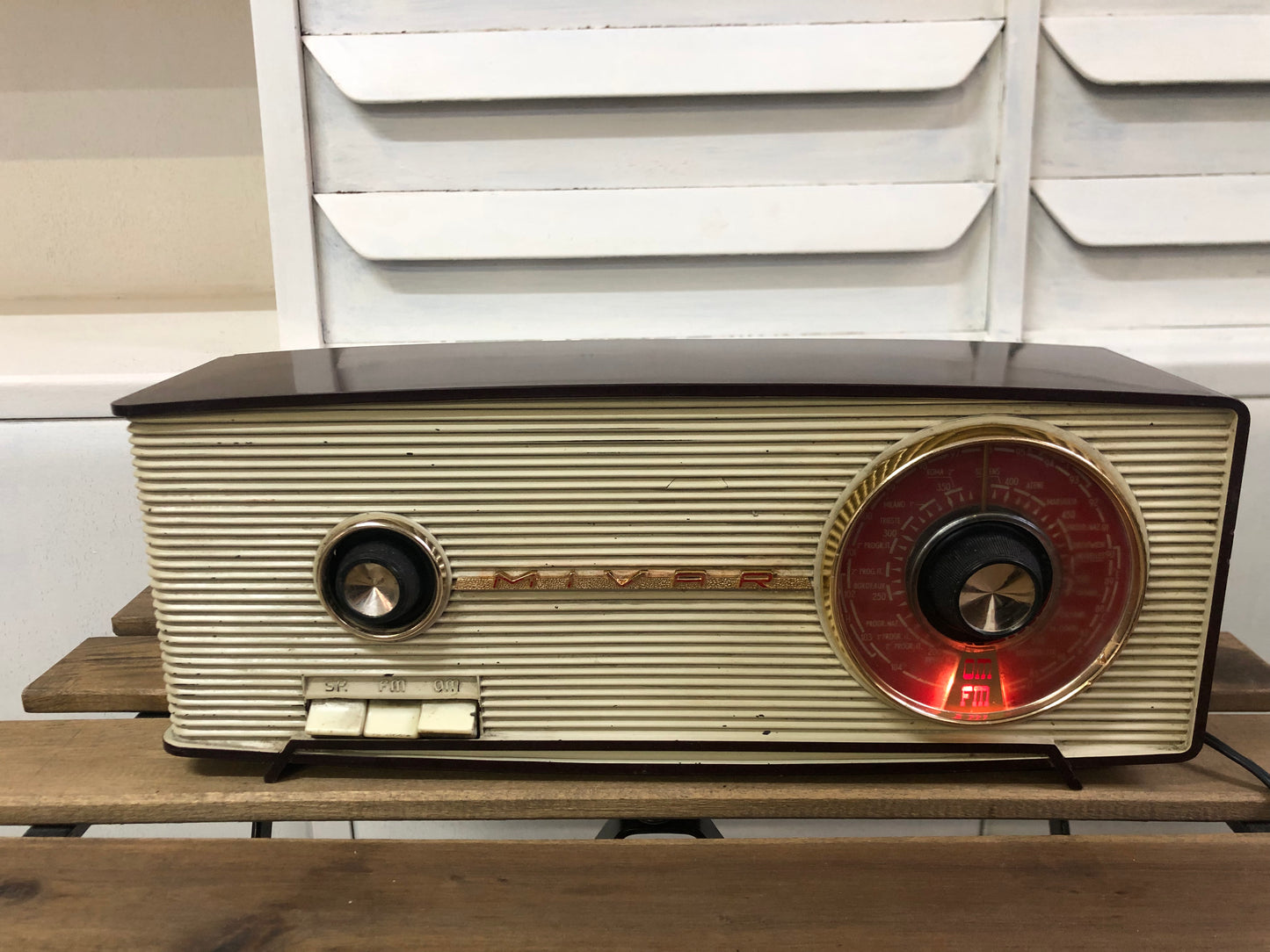 Radio A Valvole Mivar Delo UCM 601/2 Vintage Epoca Anni 60 Marrone OM FM E Cavo