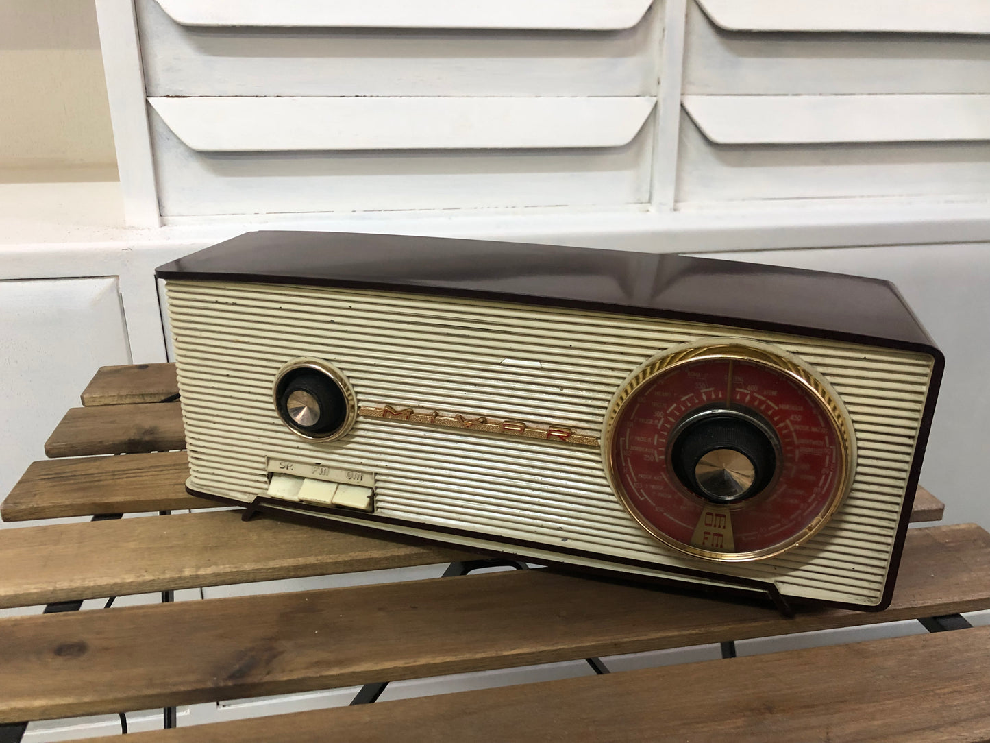 Radio A Valvole Mivar Delo UCM 601/2 Vintage Epoca Anni 60 Marrone OM FM E Cavo