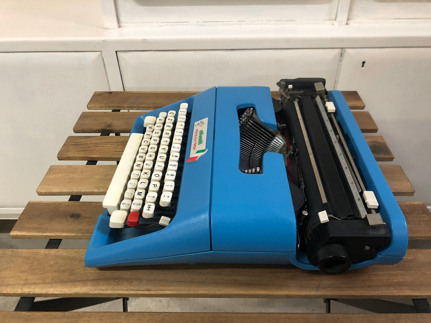 Macchina Da Scrivere Olivetti Lettera 35 Edizione Italia 90 Azzurri E Custodia