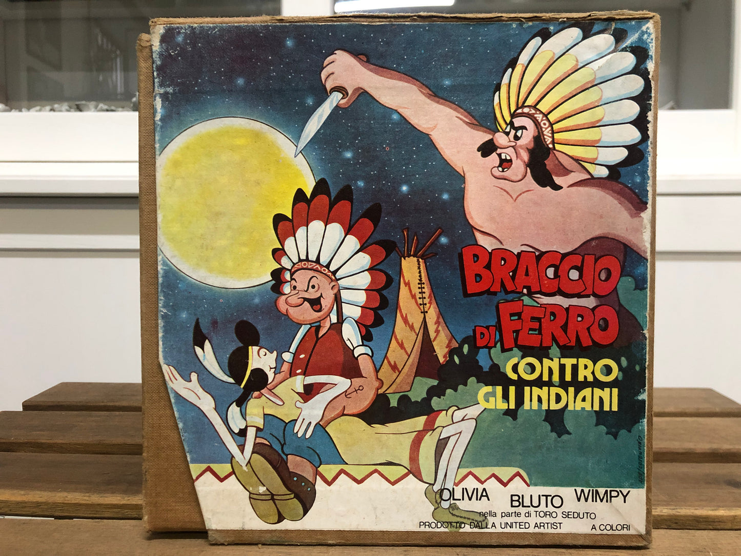 Cofanetto 4 Pellicole Super 8 Cartone Animato Braccio Di Ferro Contro Gli Indiani Vintage Film