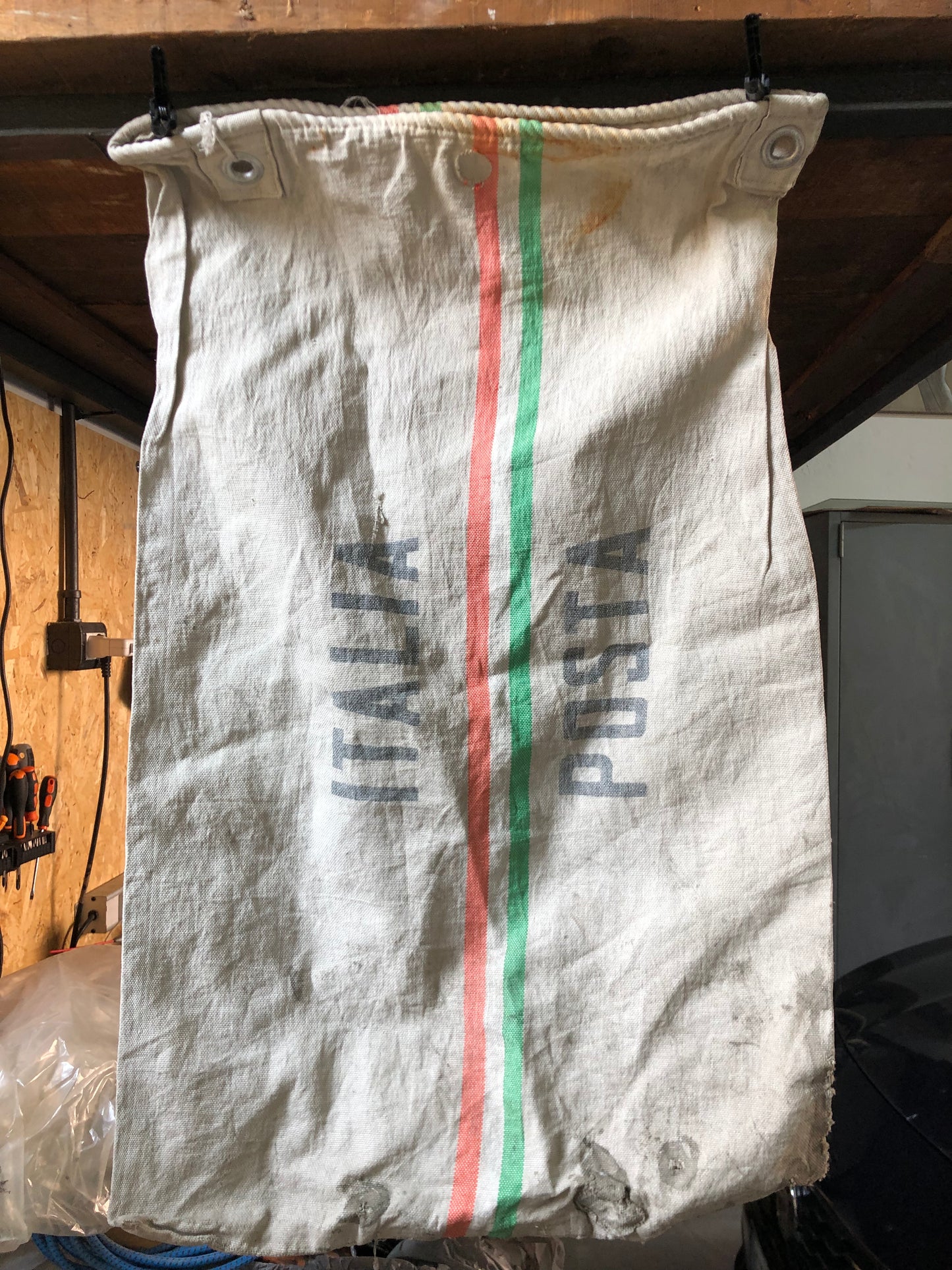 Sacco Di Iuta Poste Italiane Vintage Epoca Anni 50 Grande Originale Misure 93x59