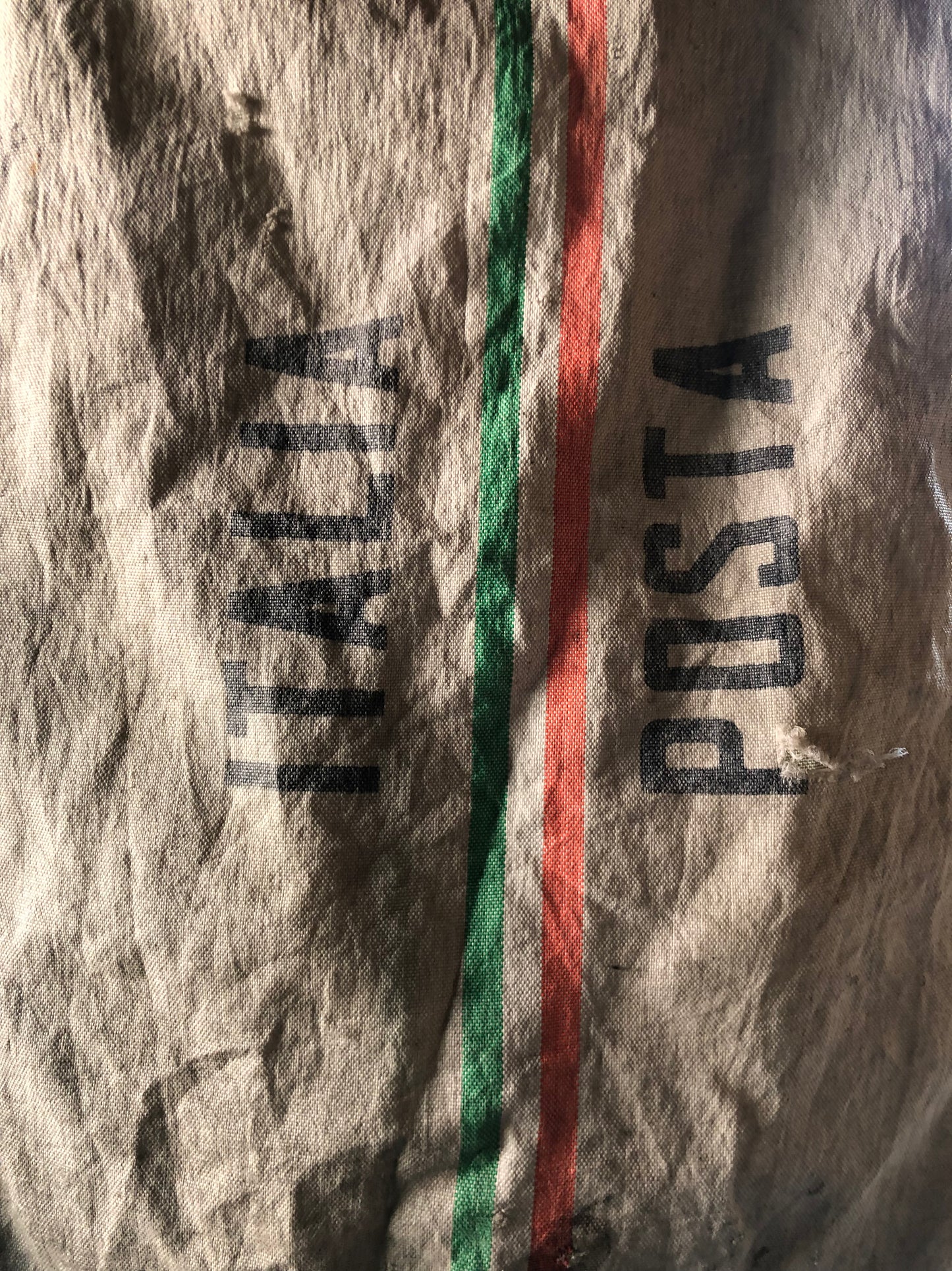 Sacco Di Iuta Poste Italiane Vintage Epoca Anni 50 Grande Originale Misure 93x59