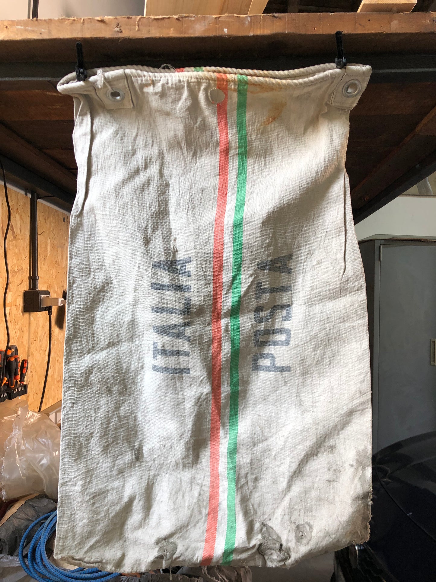 Sacco Di Iuta Poste Italiane Vintage Epoca Anni 50 Grande Originale Misure 93x59