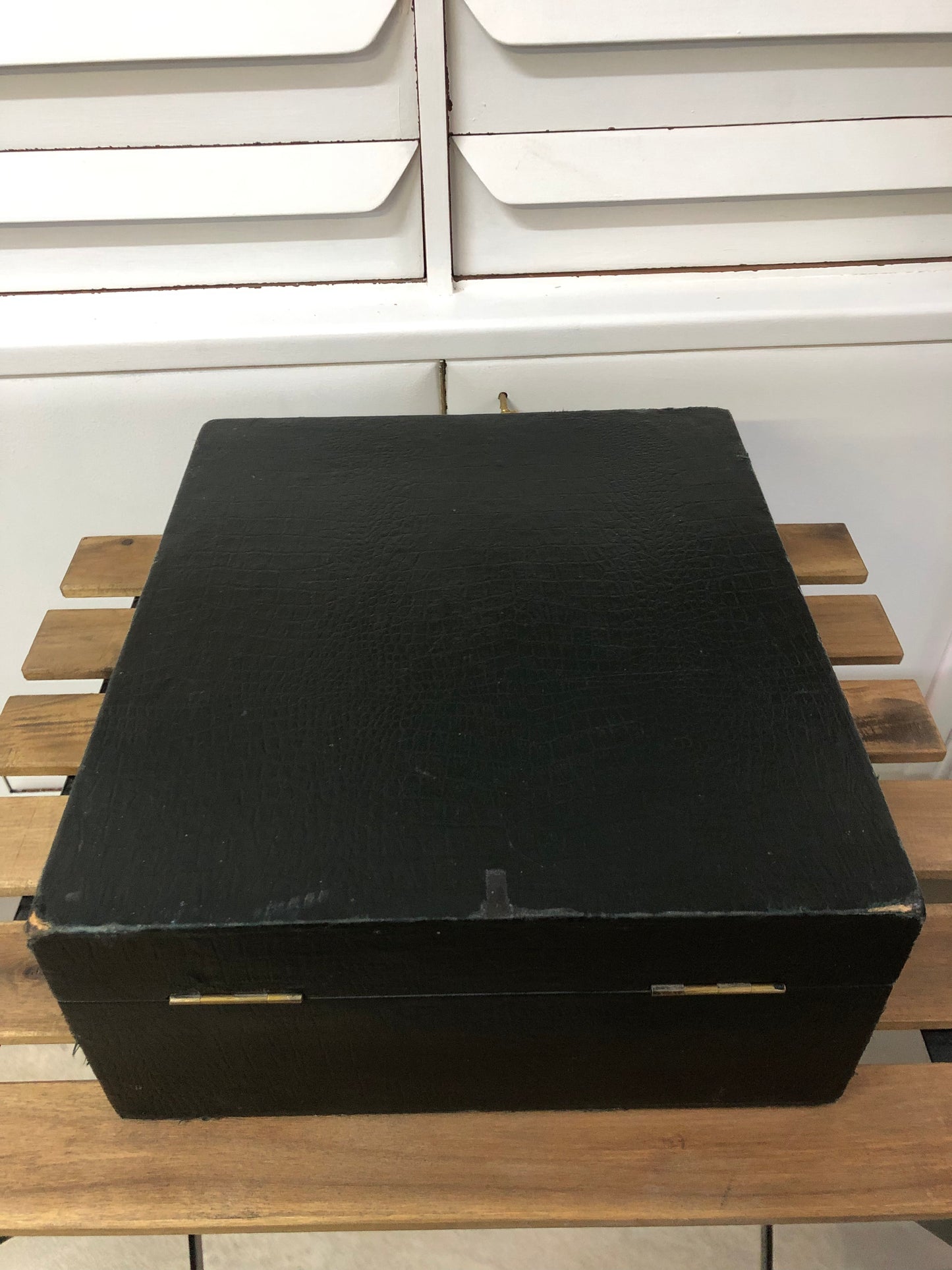 Grammofono Antico Portatile Da PicNic Vintage Epoca Diamond Pathe Nero 78 giri