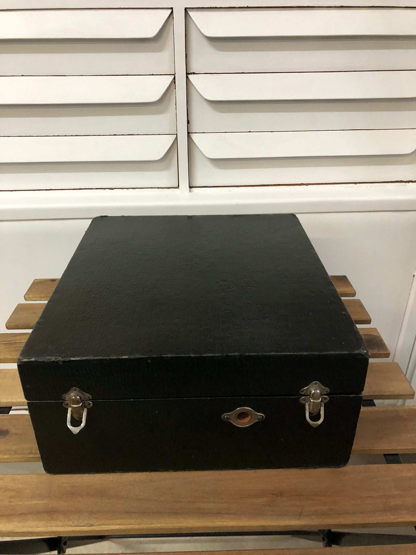 Grammofono Antico Portatile Da PicNic Vintage Epoca Diamond Pathe Nero 78 giri