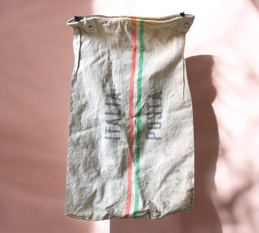 Sacco Di Iuta Poste Italiane Vintage Epoca Anni 50 Grande Originale Misure 93x59