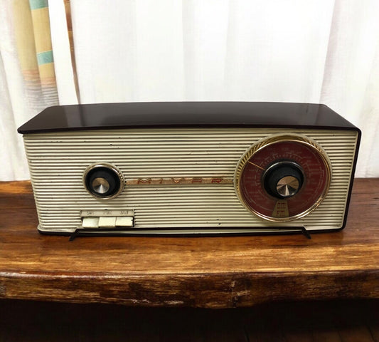 Radio A Valvole Mivar Delo UCM 601/2 Vintage Epoca Anni 60 Marrone OM FM E Cavo