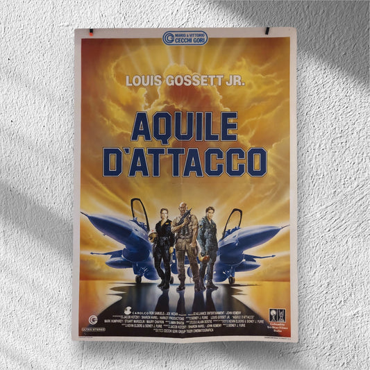 Manifesto Cinema Originale Acquile All'Attacco Anno 1989 Locandina 140x100