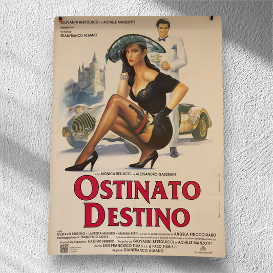 Manifesto Cinema Originale "Ostinato Destino", Anno 1992, con Monica Bellucci, Misure 140x100