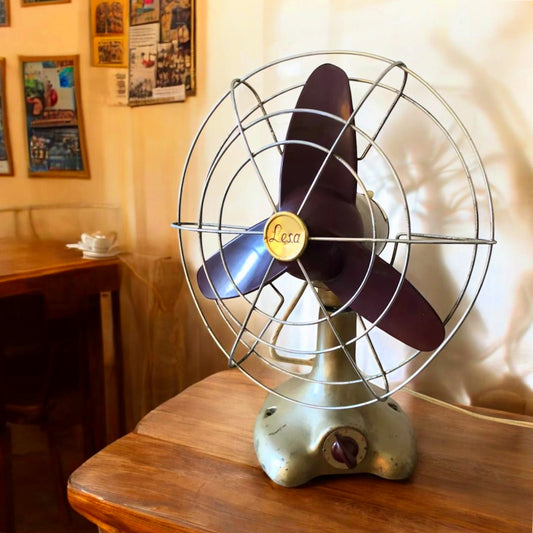 Ventilatore Da Tavolo Lesa Milano ATP/1 Vintage Epoca Anni 60 Color Bronzo Metal