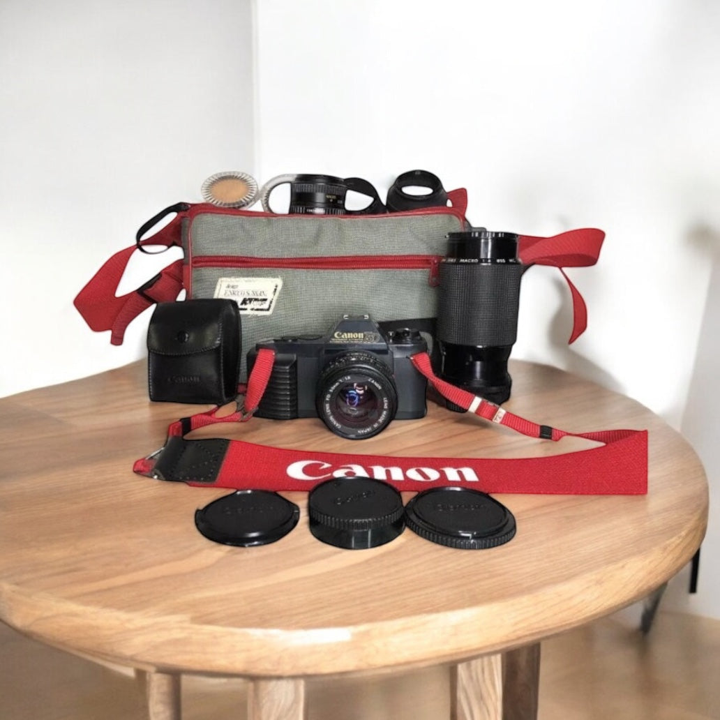 Fotocamera Analogica Canon T50 35mm Relflex Con Obiettivi Borsa Filtri Tracolla