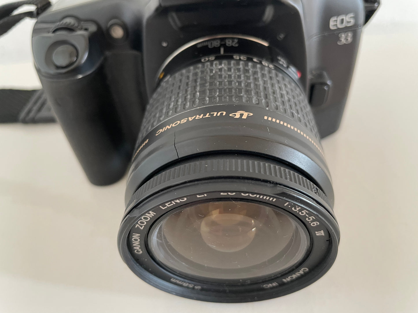 Fotocamera Analogica Canon EOS 33 Obiettivo Zoom 58mm Reflex 35mm Nero con Tracolla