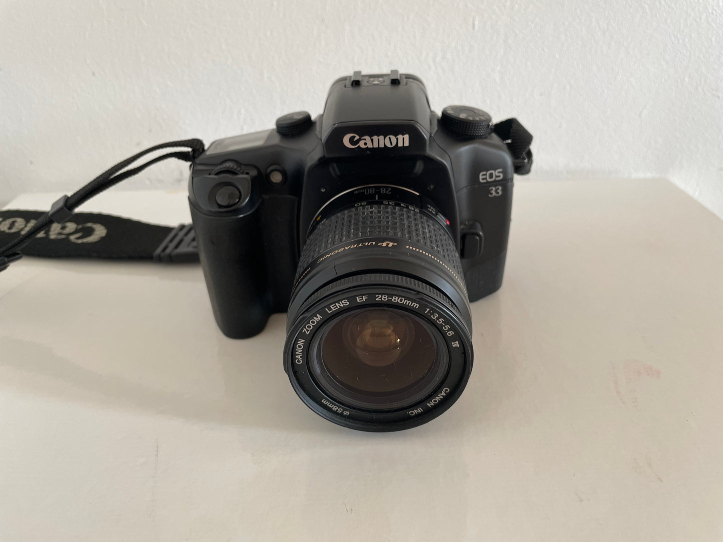 Fotocamera Analogica Canon EOS 33 Obiettivo Zoom 58mm Reflex 35mm Nero con Tracolla