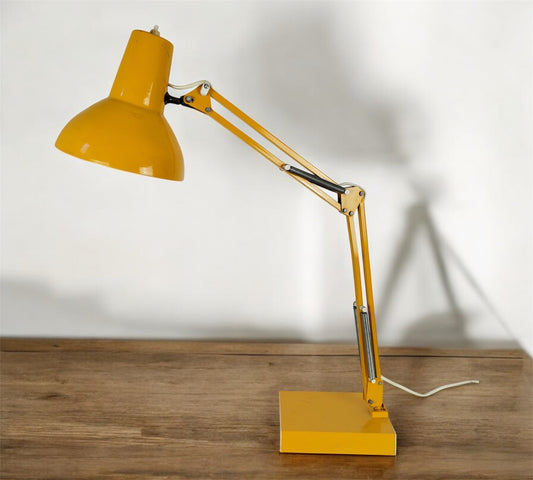 Lampada Da Tavolo Targetti T1 Twist Snodabile Industriale Giallo Vintage Epoca