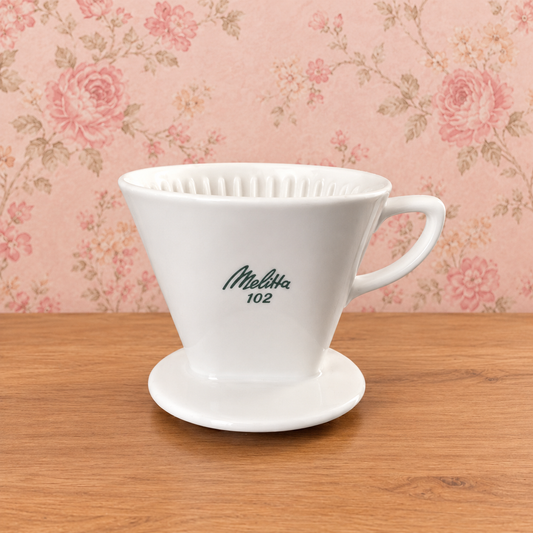 Tazza Melitta 102 Filtro Per Caffè Vintage Epoca Anni 50 Porcellana Bianca Rara