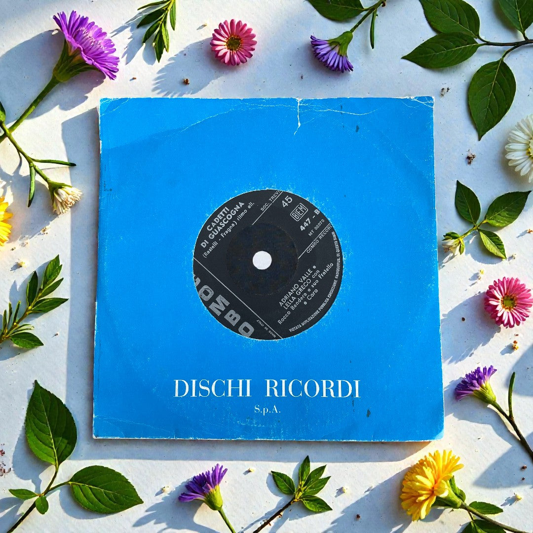 Disco 45 giri vinile Adriano Valle Lella Greco Cadetti Di Guascogna Sulla Carrozzella Anni 50
