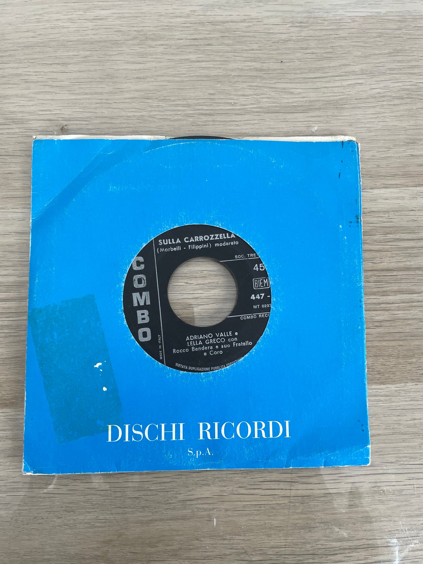 Disco 45 giri vinile Adriano Valle Lella Greco Cadetti Di Guascogna Sulla Carrozzella Anni 50