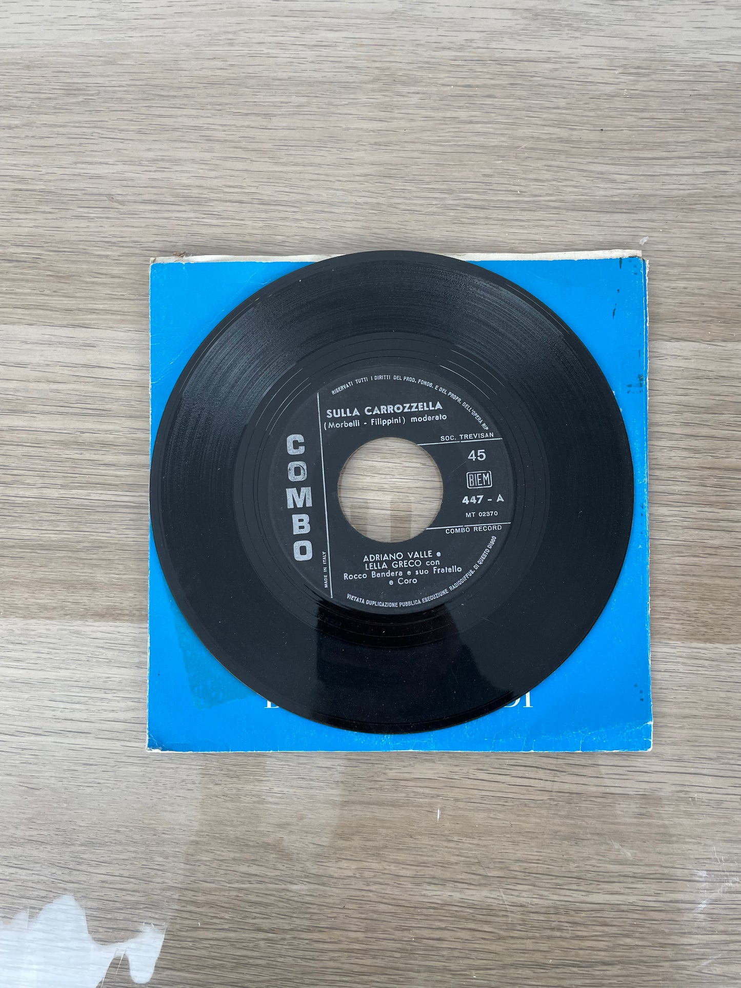 Disco 45 giri vinile Adriano Valle Lella Greco Cadetti Di Guascogna Sulla Carrozzella Anni 50