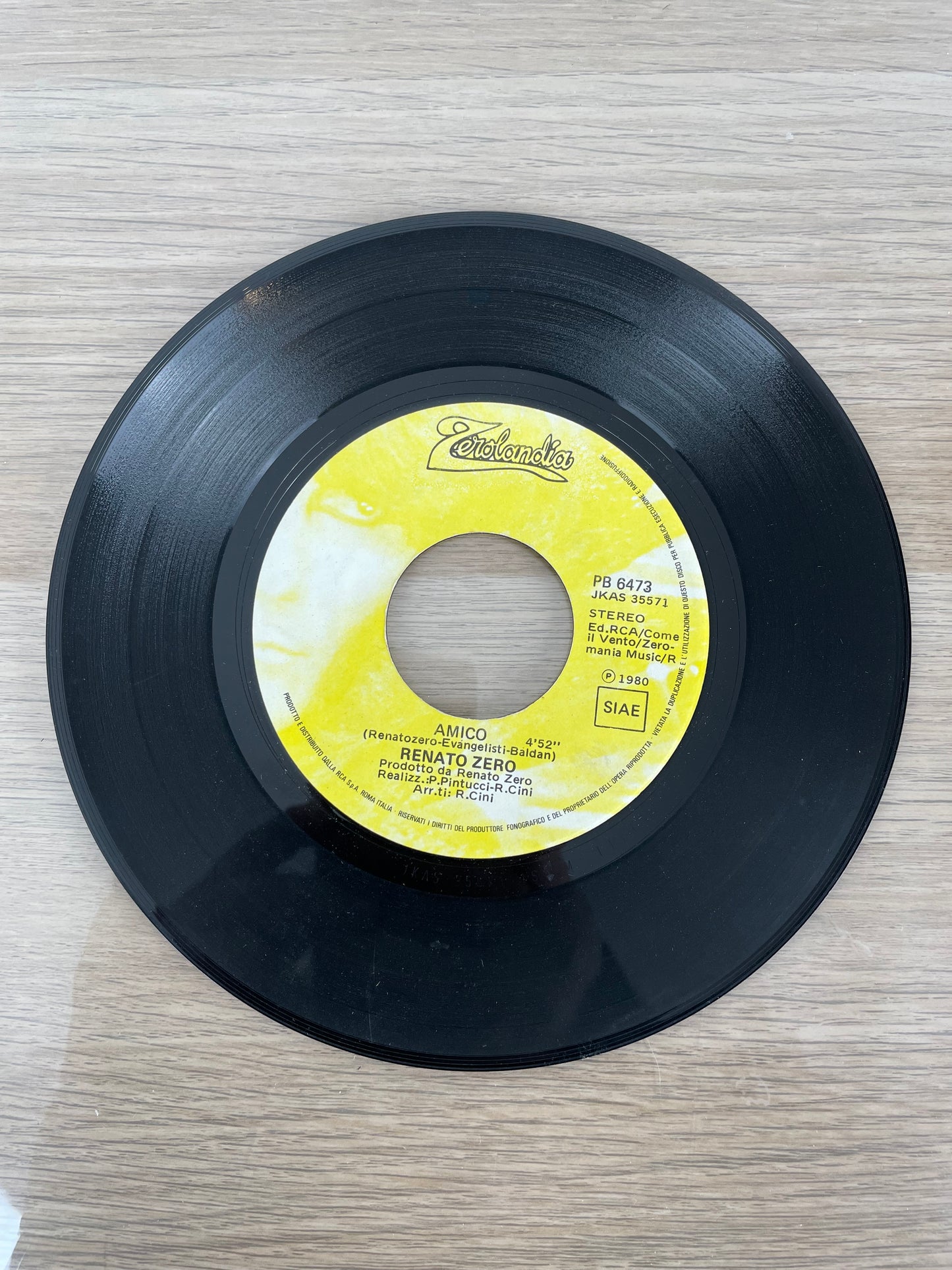Disco 45 giri vinile Renato Zero Amico Amore Sì, Amore No! 1980