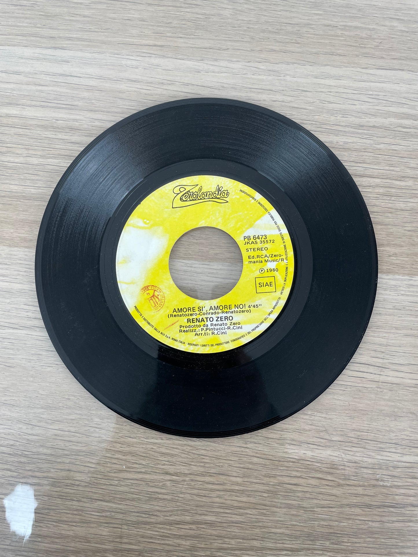 Disco 45 giri vinile Renato Zero Amico Amore Sì, Amore No! 1980
