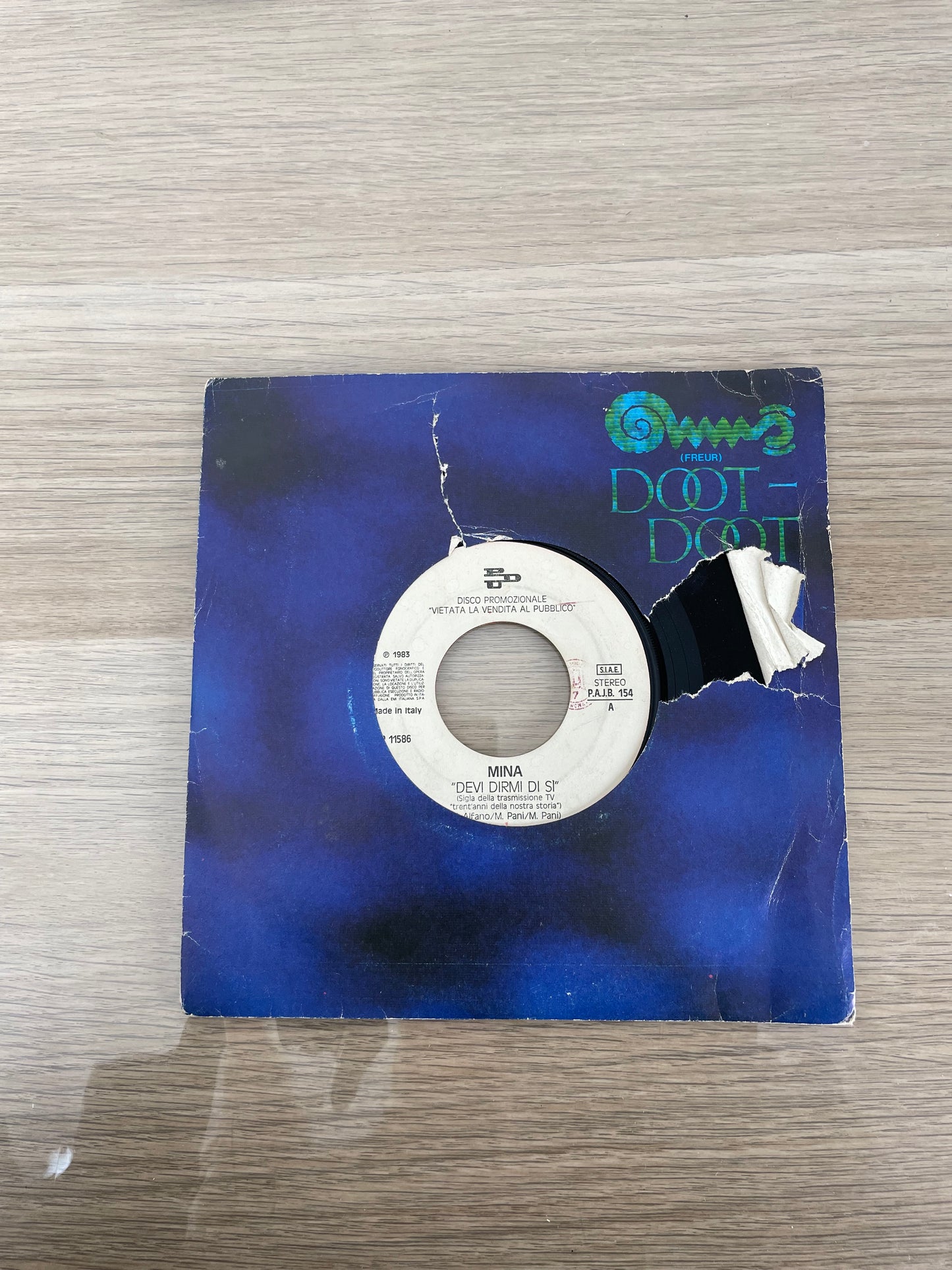 Disco 45 giri vinile Mina Devi Dirmi Di Sì Scebran Bahamas 1983 jukebox