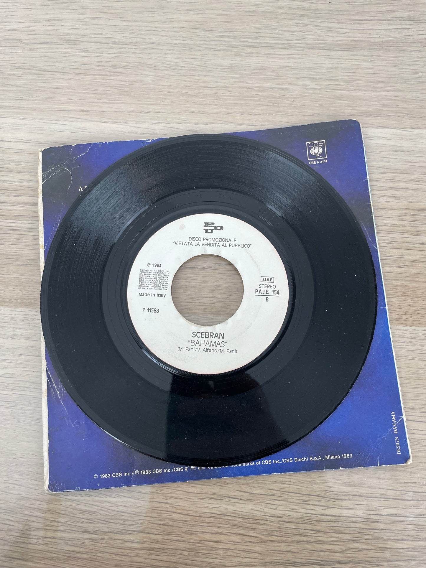 Disco 45 giri vinile Mina Devi Dirmi Di Sì Scebran Bahamas 1983 jukebox