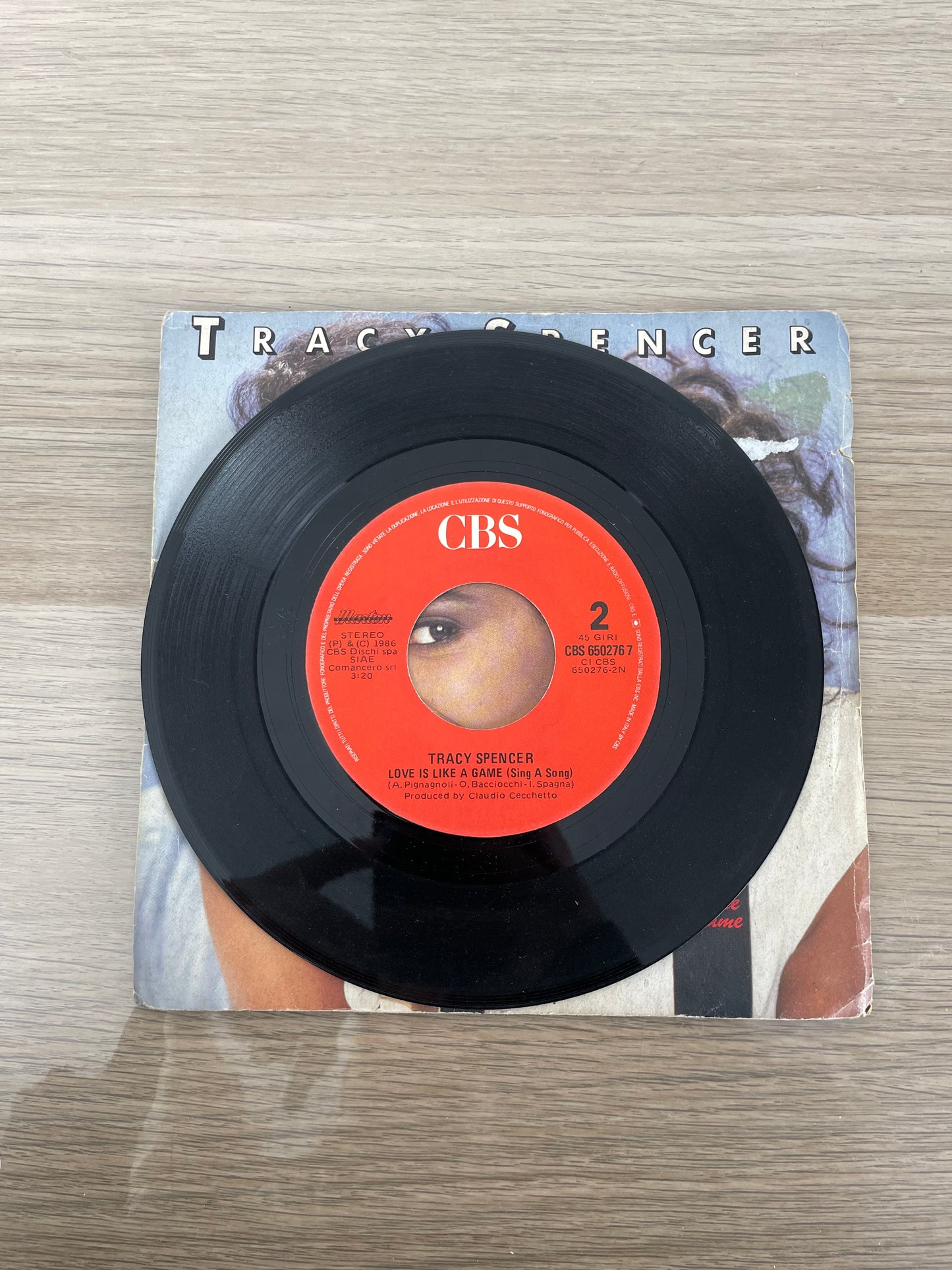 Disco 45 giri vinile Tracy Spencer Love Is Like A Game 1986