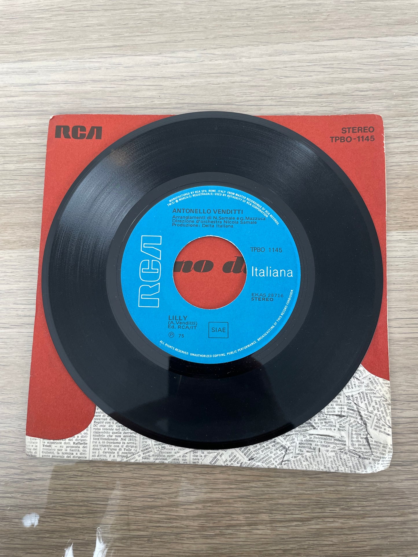 Disco 45 giri vinile Antonello Venditti Lilly Compagno Di Scuola 1978