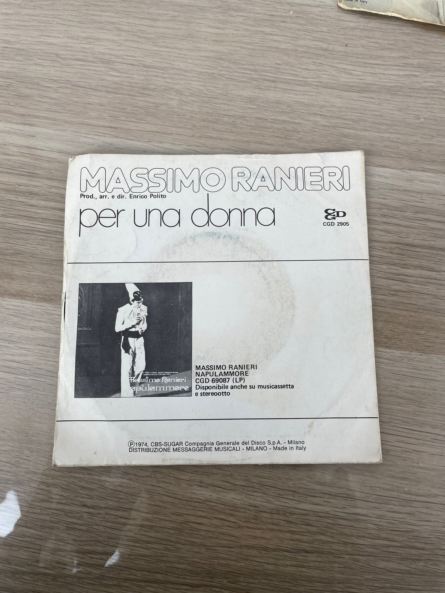 Disco 45 giri vinile Massimo Ranieri Per Una Donna 1969