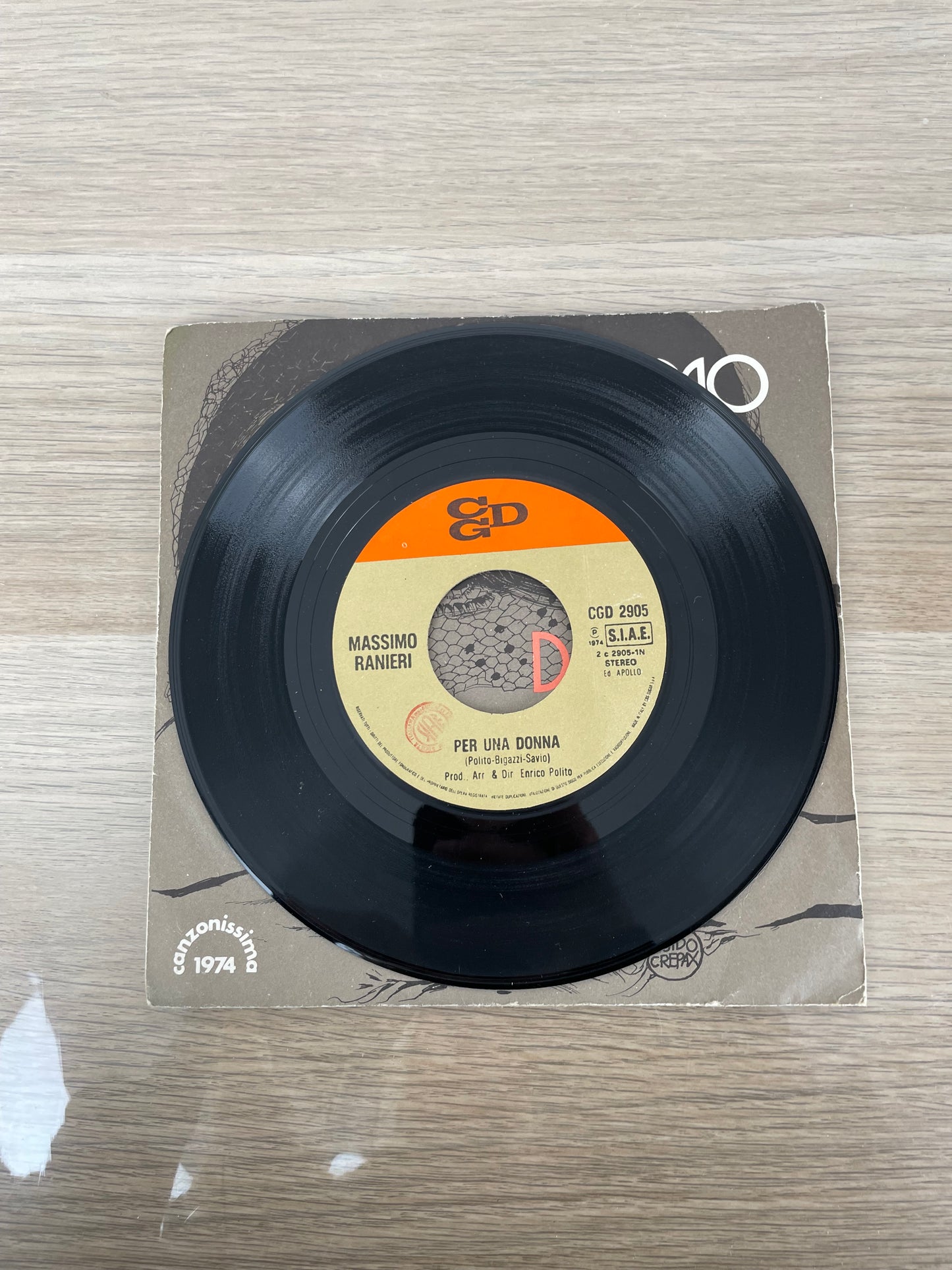 Disco 45 giri vinile Massimo Ranieri Per Una Donna 1969