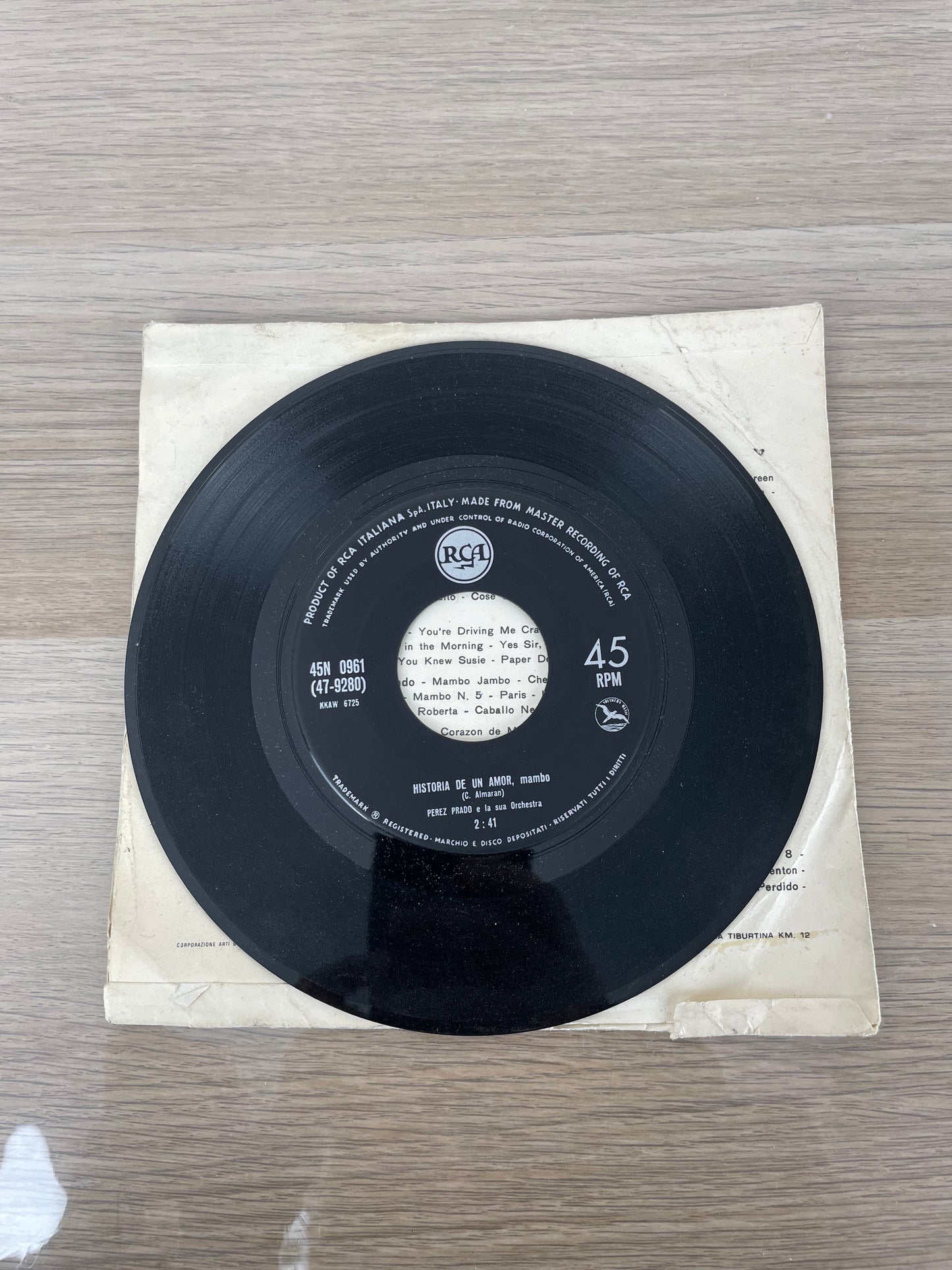 Disco 45 giri vinile Perez Prado La Rumba Delle Noccioline 1961